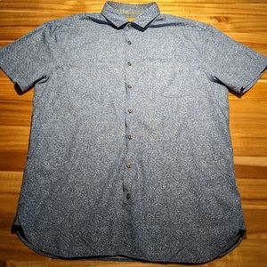 Hugo BOSS Orange slim fit short sleeve printed button down shirt SZ XL